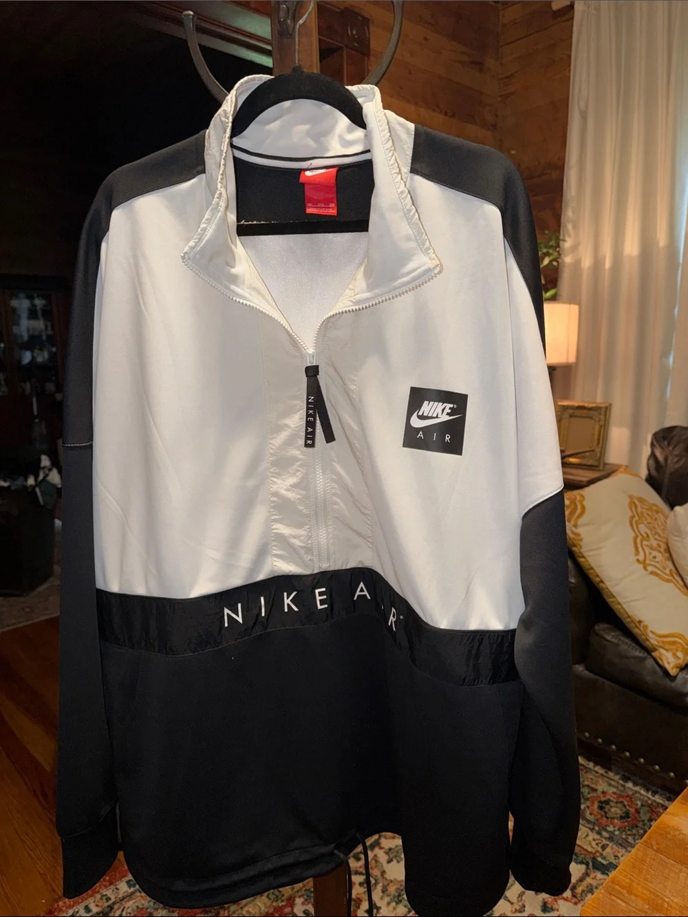 Nike Black and White Colorblock Pullover with Red Tag